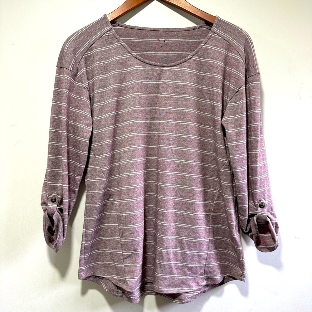 Kuhl Women's Striped Top in Purple and White